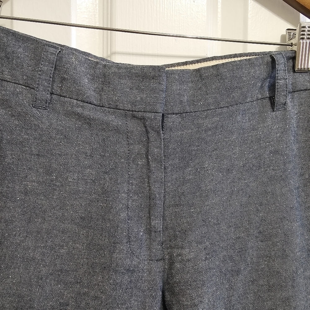 J.Crew linen blend straight leg blue trouser pants size 6 - Picture 2 of 8